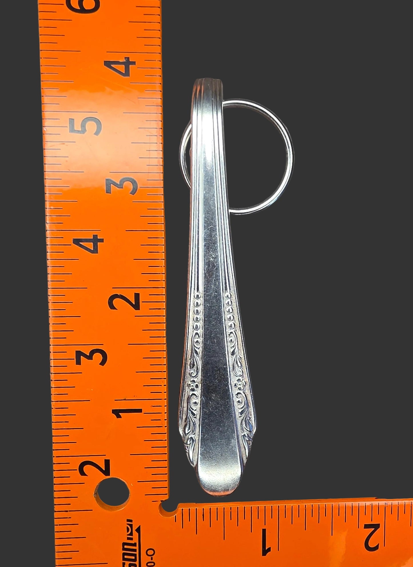 Roberta Pattern Silver Plated Keychain