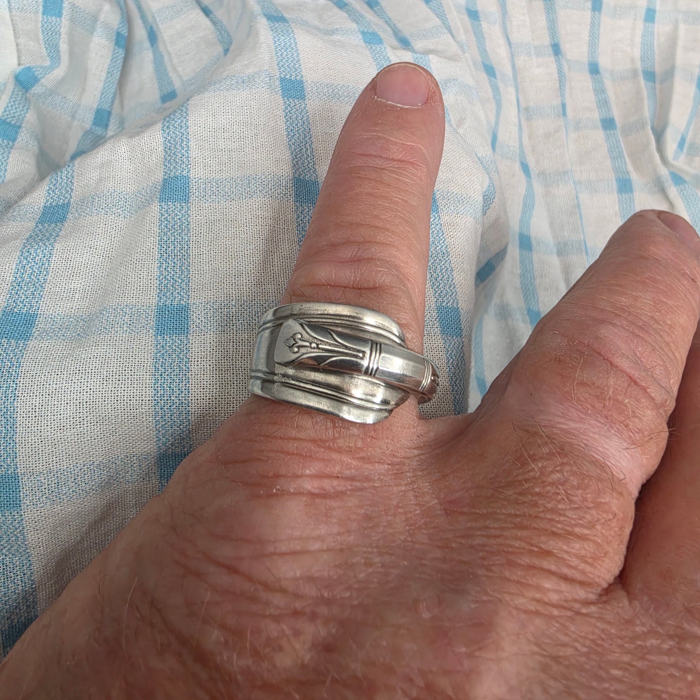 June Nursery Pattern Spoon ring - Size 11