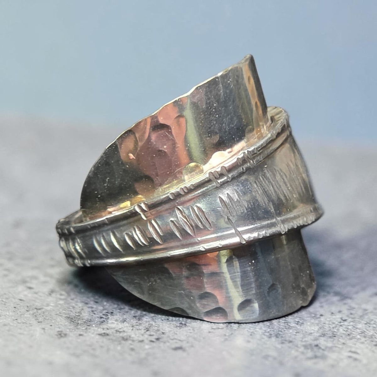 Oneida Demitasse Silver Plate Saddle Ring - Size 11.5