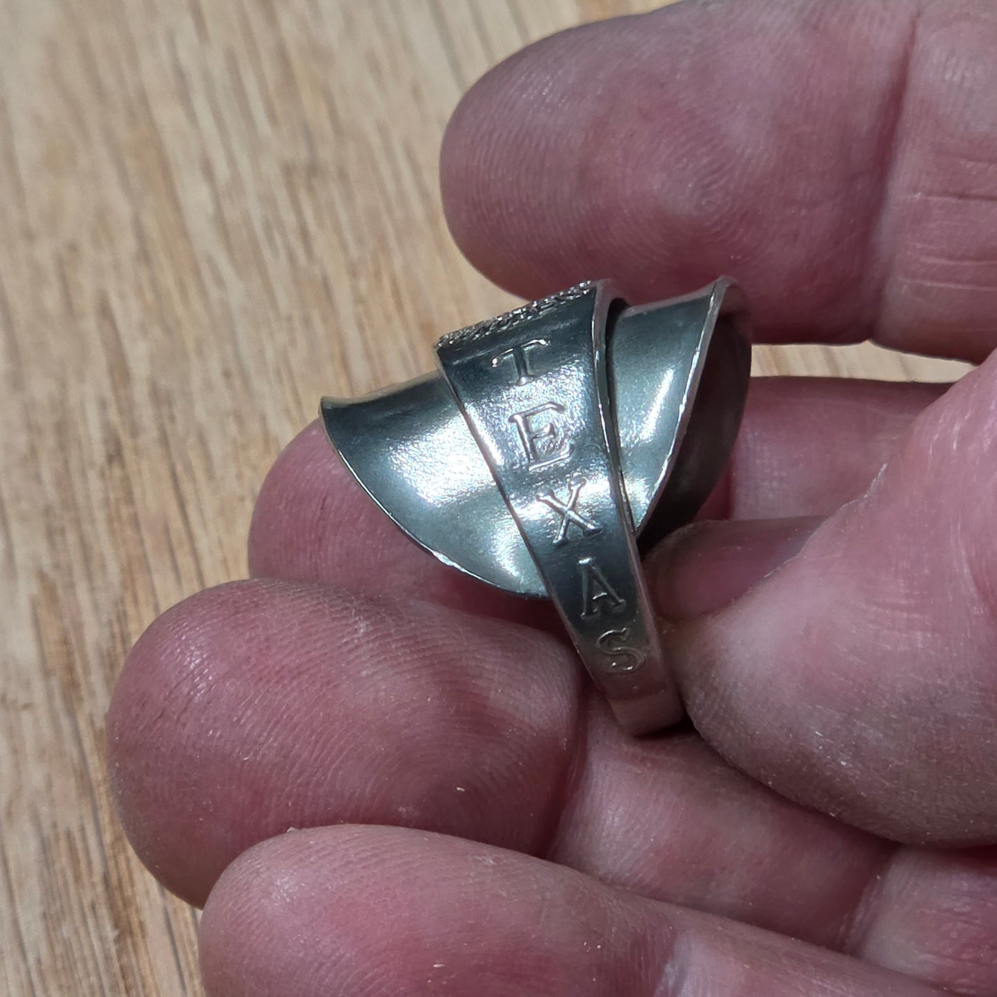 Texas Commemorative Silver Plate Shield Ring - Size 11