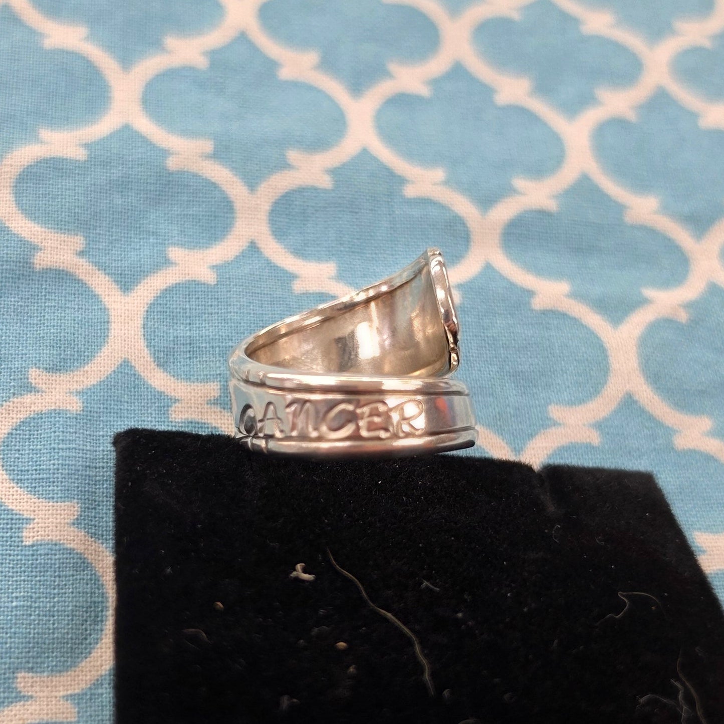 F*^k Prostate Cancer Vintage Silver Plate Spoon Ring