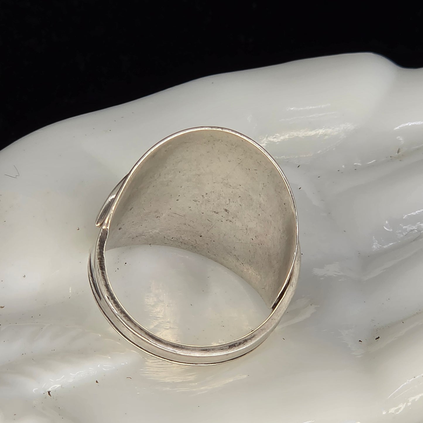 Vintage Canadian Sterling Silver Maple Leaf Spoon Ring - Size 10
