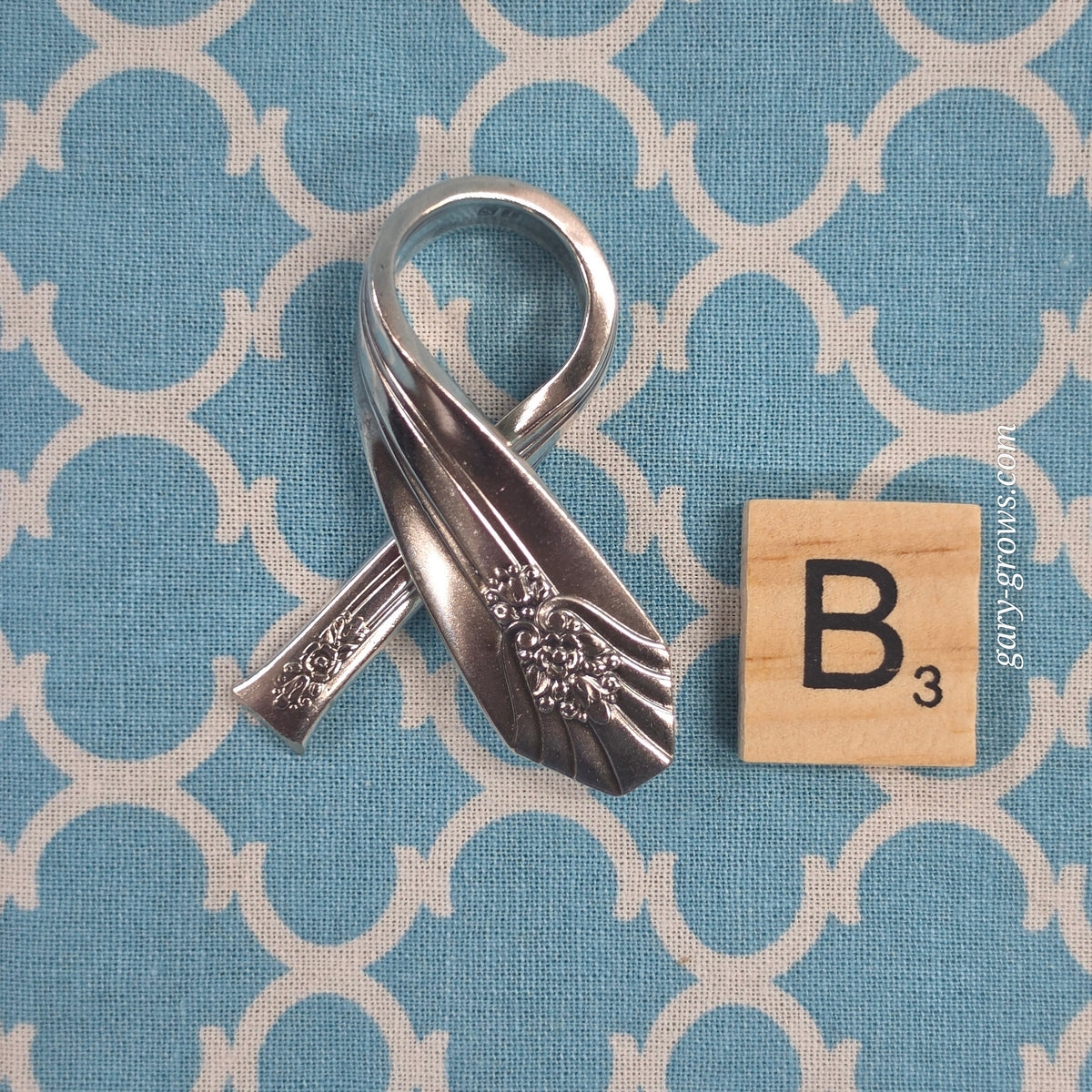 Vintage Silverplate Cancer Awareness Ribbon Pendants