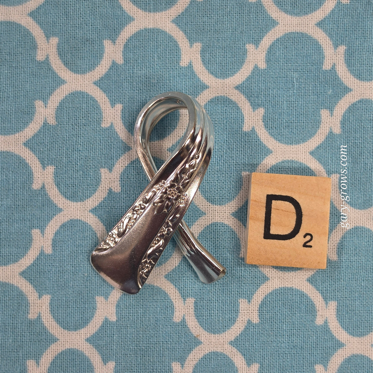 Vintage Silverplate Cancer Awareness Ribbon Pendants