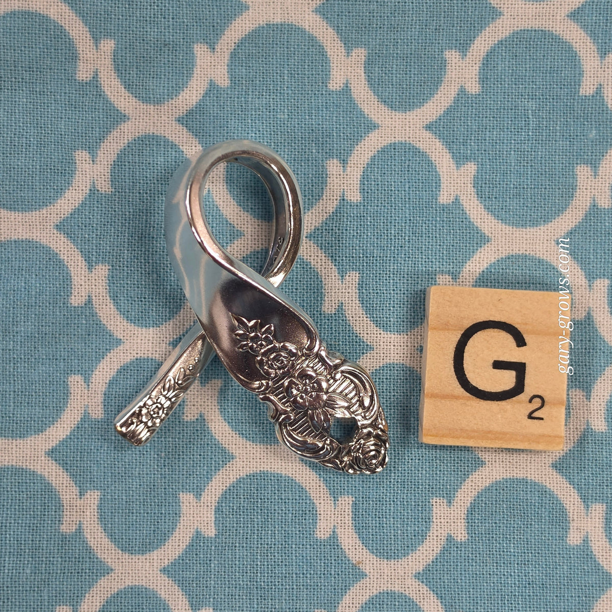 Vintage Silverplate Cancer Awareness Ribbon Pendants