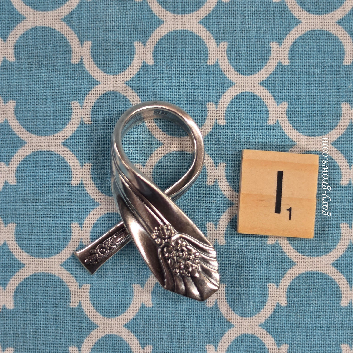 Vintage Silverplate Cancer Awareness Ribbon Pendants