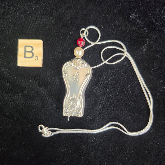 Vintage Silver Plate Knife Handle Fairy Bell Necklace