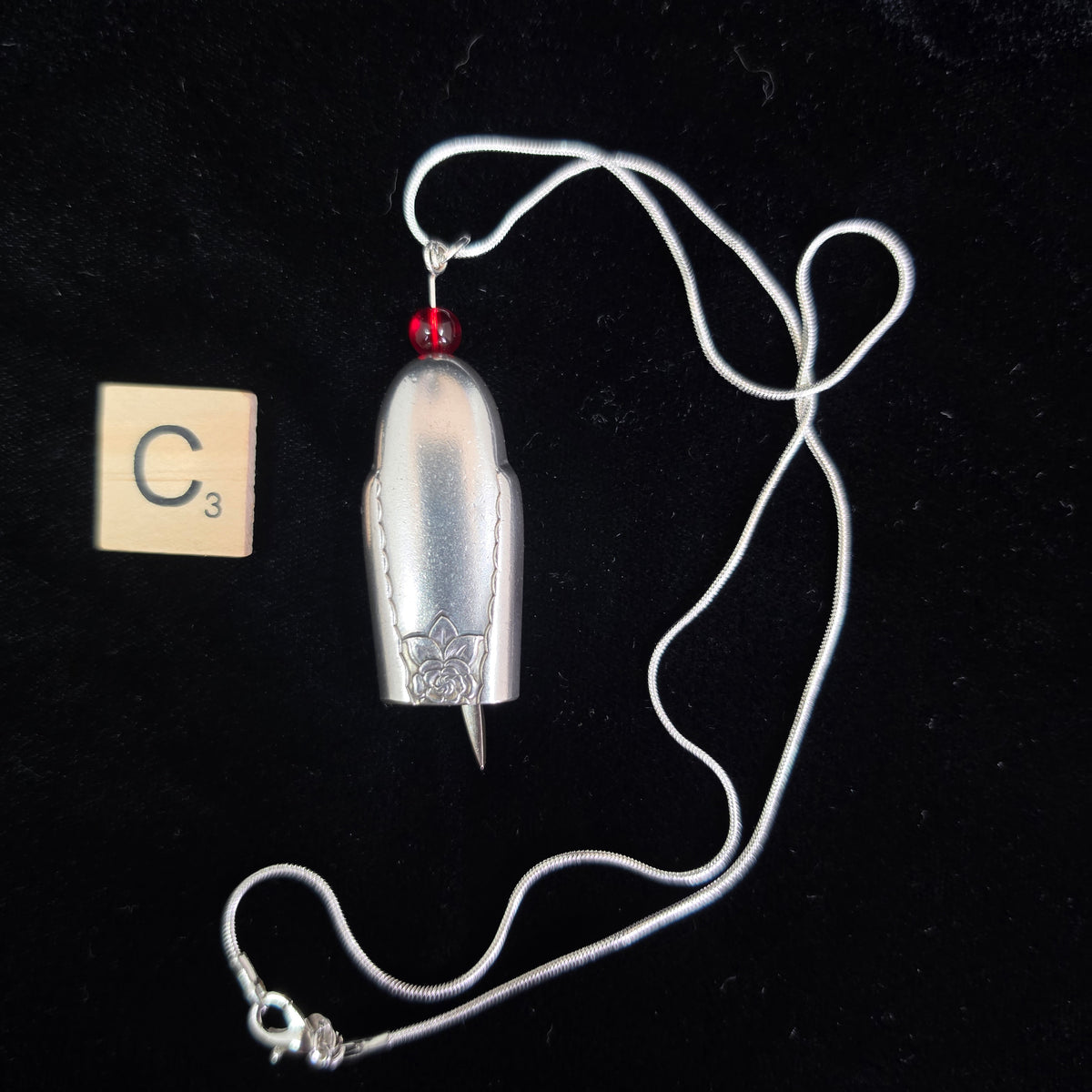 Vintage Silver Plate Knife Handle Fairy Bell Necklace