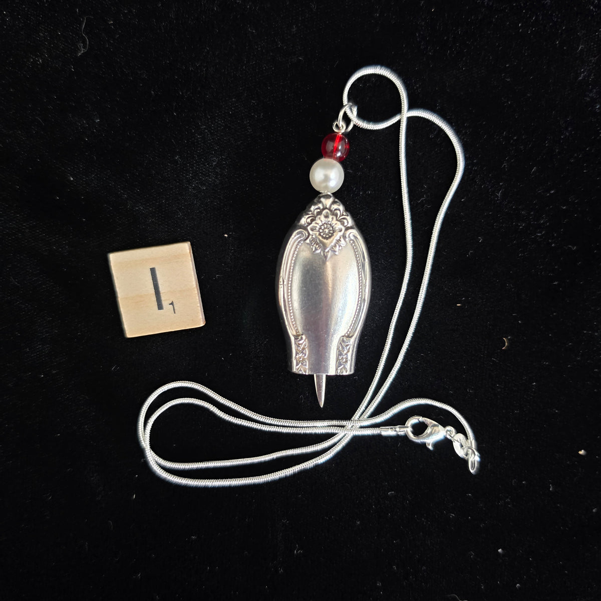Remembrance Fairy Bell, Vintage 1948 Silver Plate Knife Handle Necklace