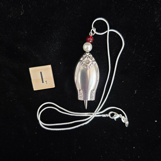 Remembrance Fairy Bell, Vintage 1948 Silver Plate Knife Handle Necklace
