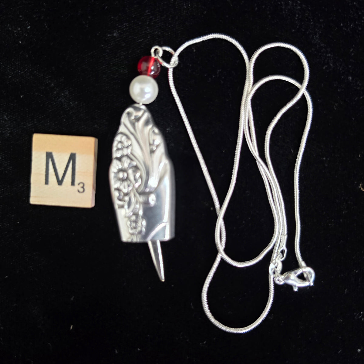 Evening Star Fairy Bell, Vintage 1950 Silver Plate Knife Handle Necklace