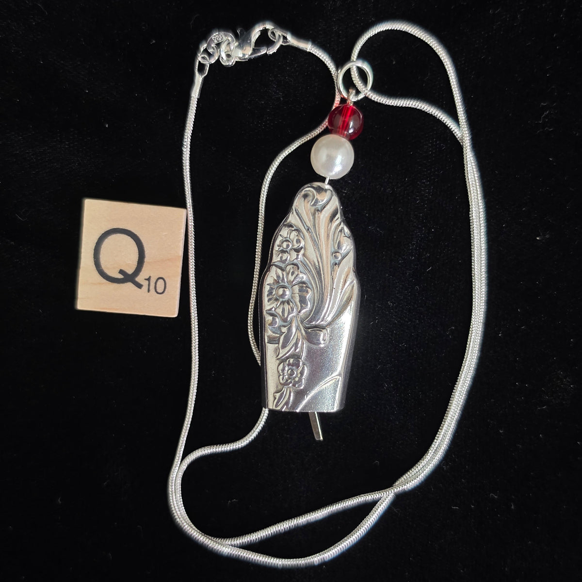 Evening Star Fairy Bell, Vintage 1950 Silver Plate Knife Handle Necklace