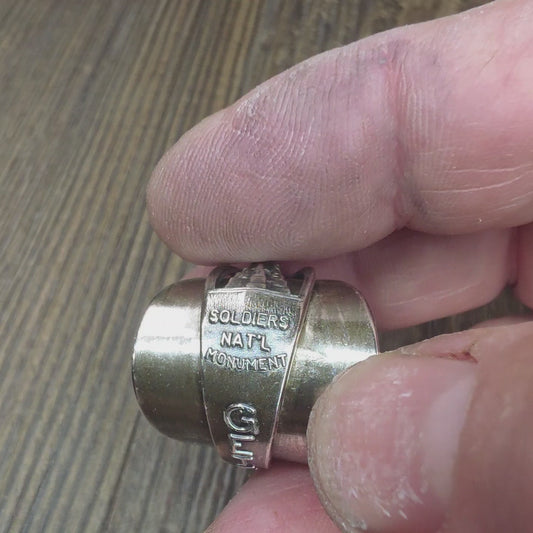 Gettysburg Commemorative Silver Plate Shield Ring - Size 9