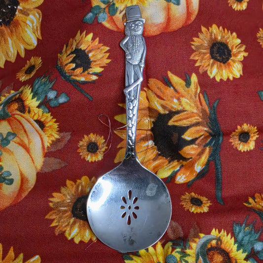 Mr. Peanut Silver Plate Spoon Ring