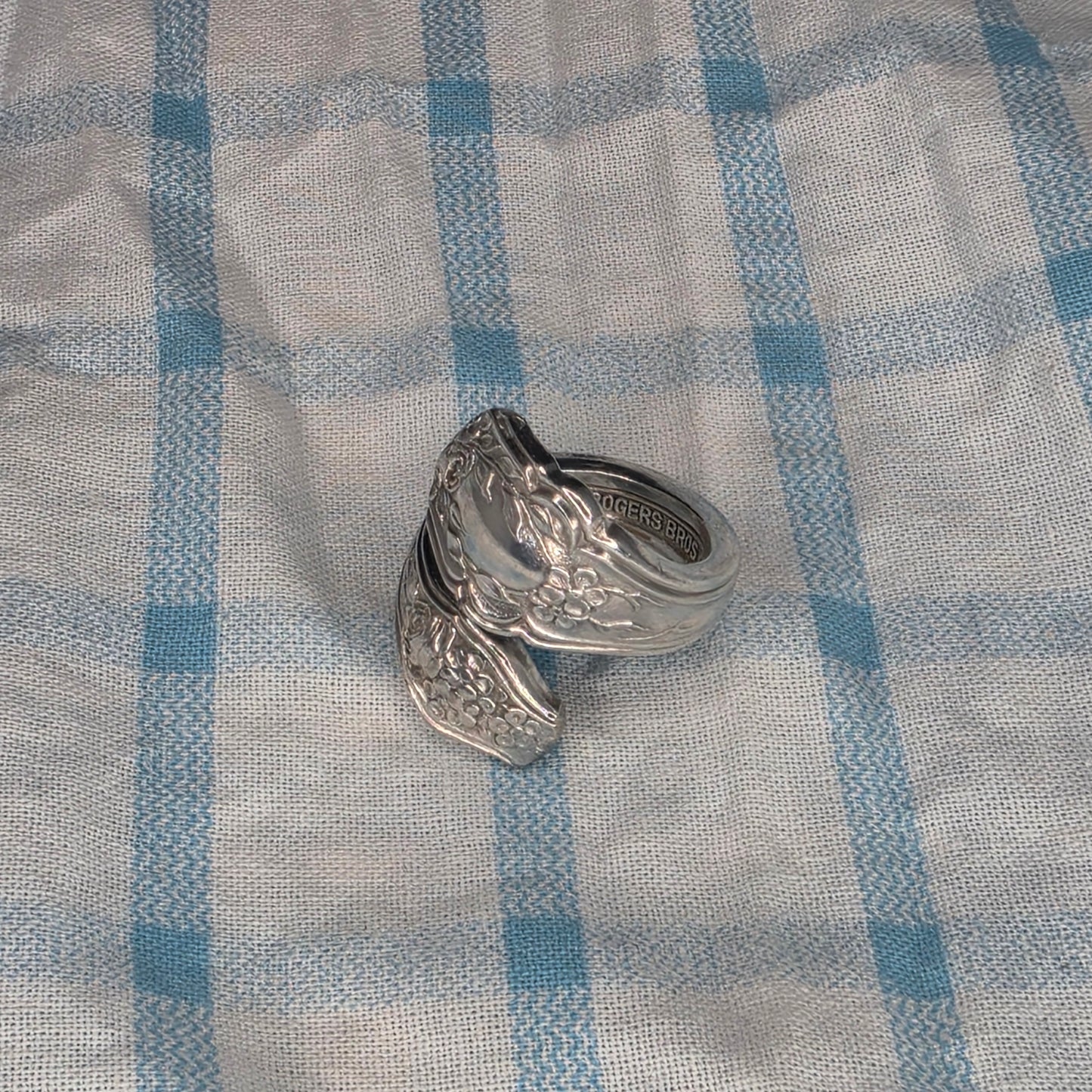 Silver Plate Spiral Spoon Ring - Size 6