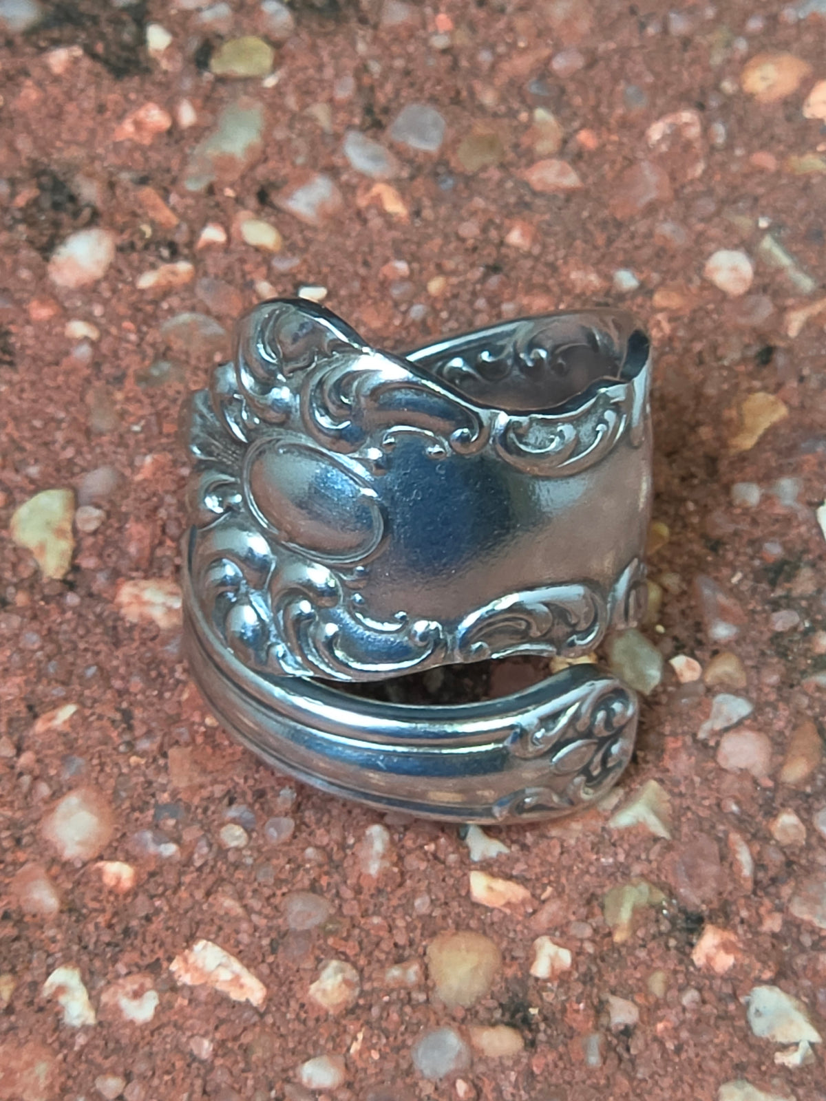 Vintage Twisted Butter Spreader Ring and Pendant Set