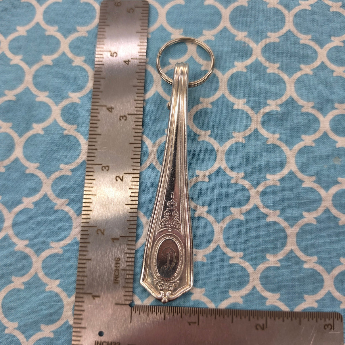 Louis XVI (1911) Pattern Silver Plated Keychain