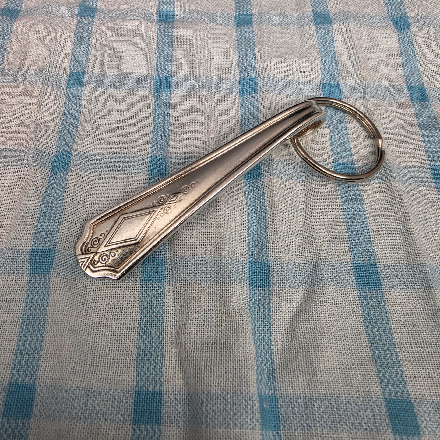 Oxford (1931) Pattern Silver Plated Keychain