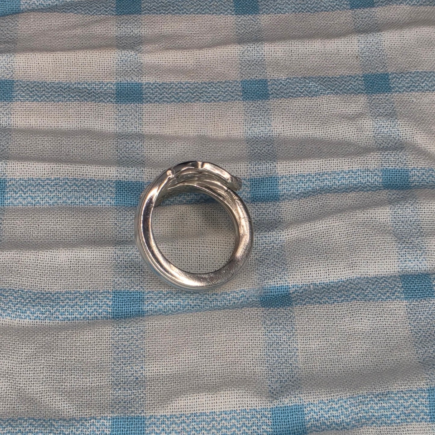 Silver Plate Spiral Spoon Ring - Size 5
