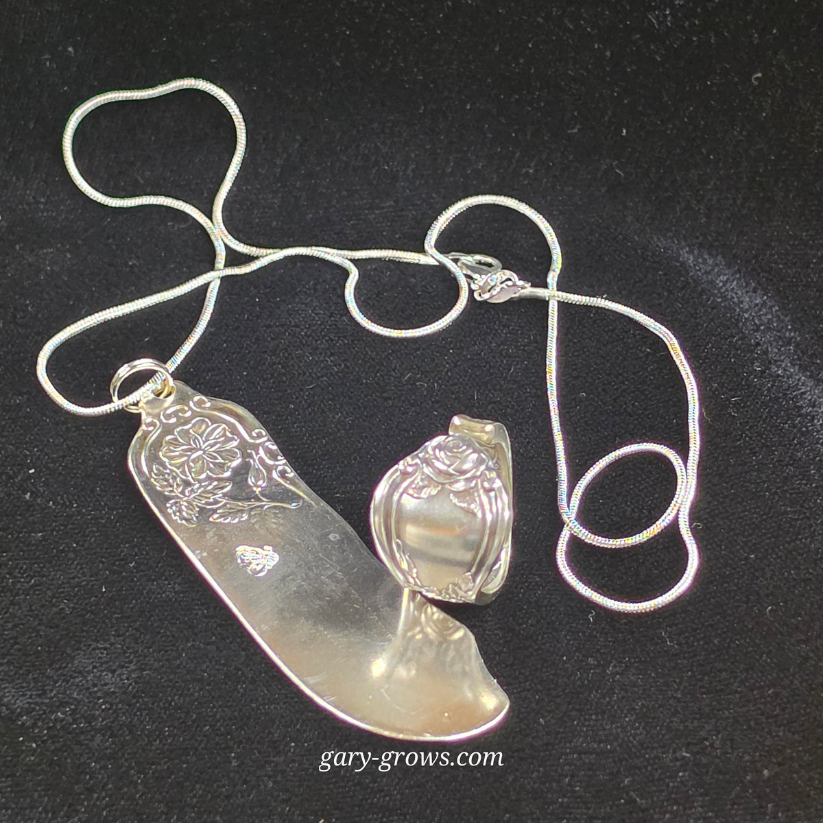 Rose 1903 Butter Spreader Ring & Pendant Set — One Piece, Two Stories