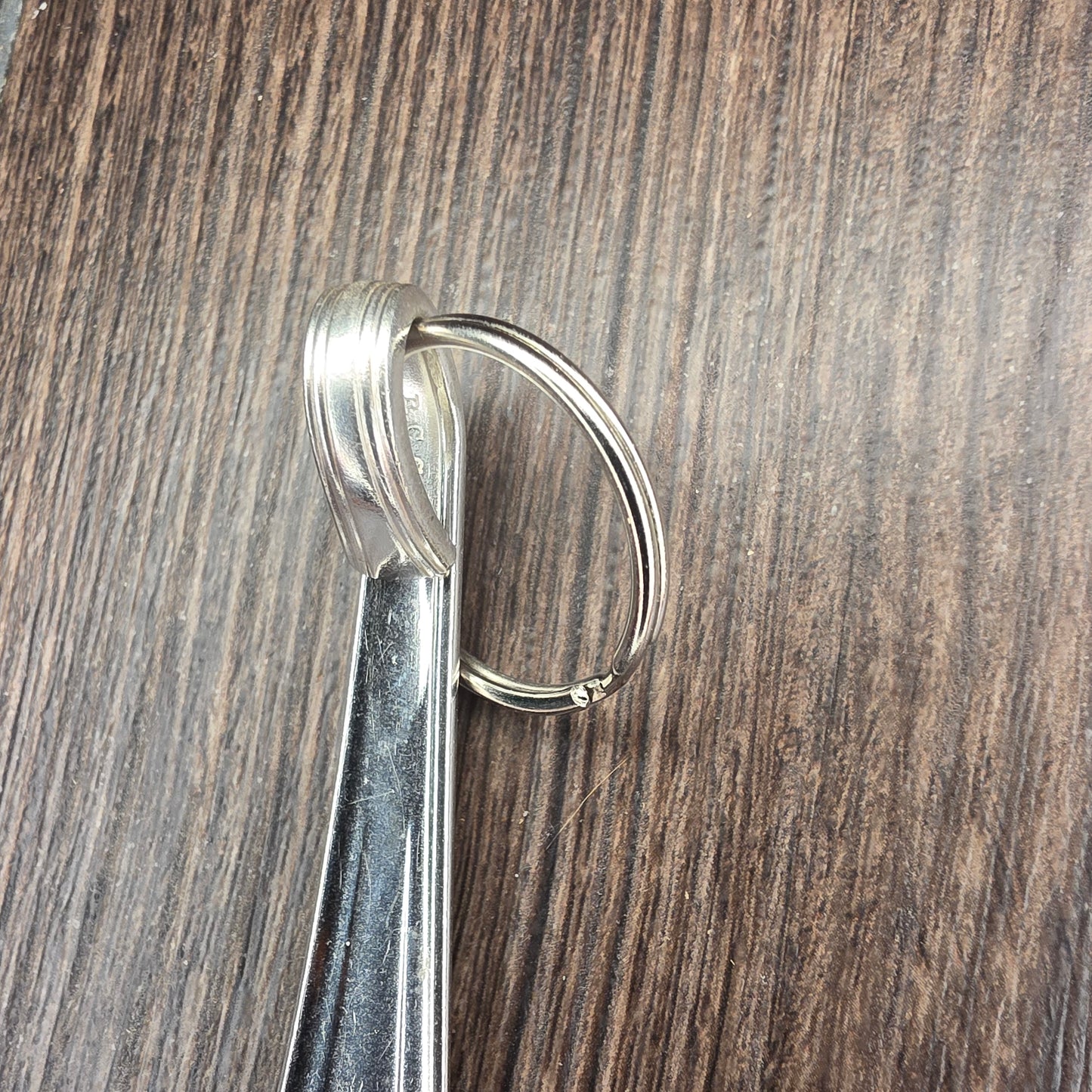 Roberta Pattern Silver Plated Keychain