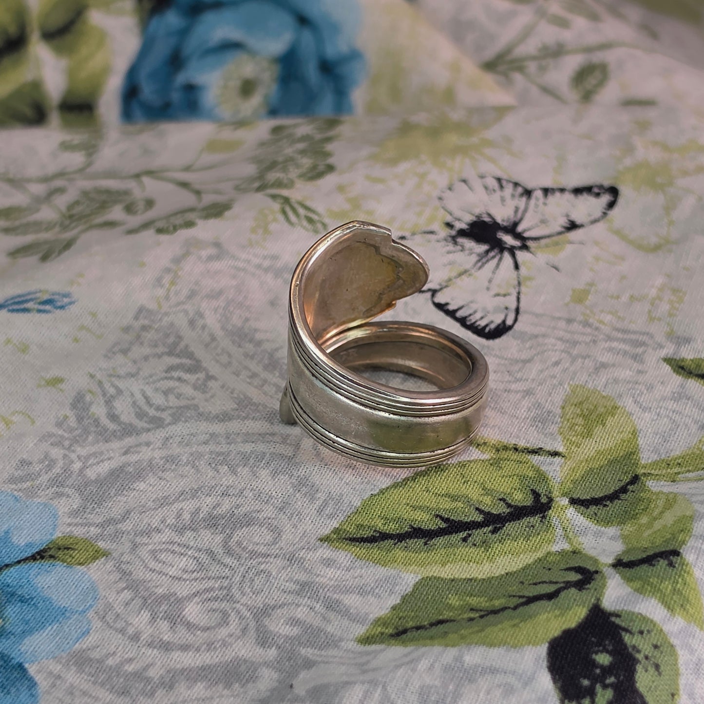 Vintage Silver Plate Spiral Spoon ring - Size 11.5