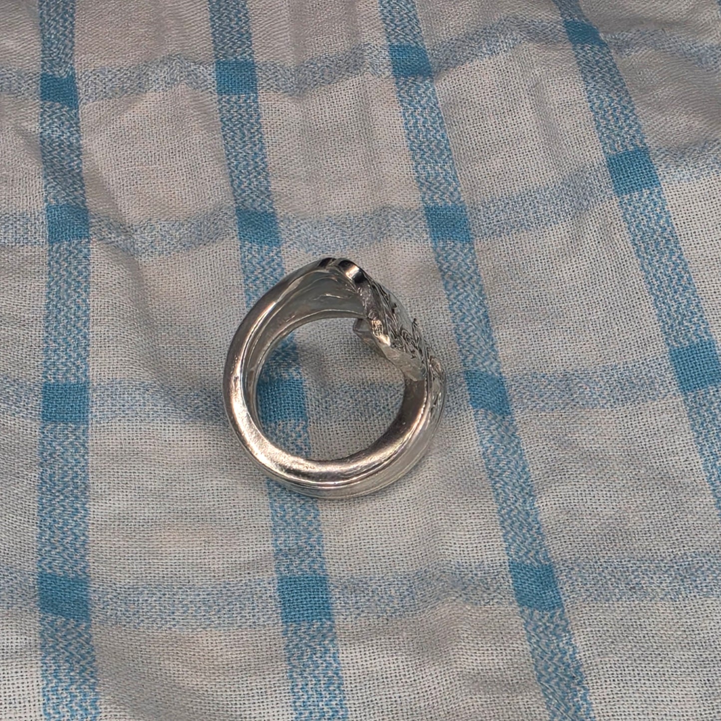 Silver Plate Spiral Spoon Ring - Size 6