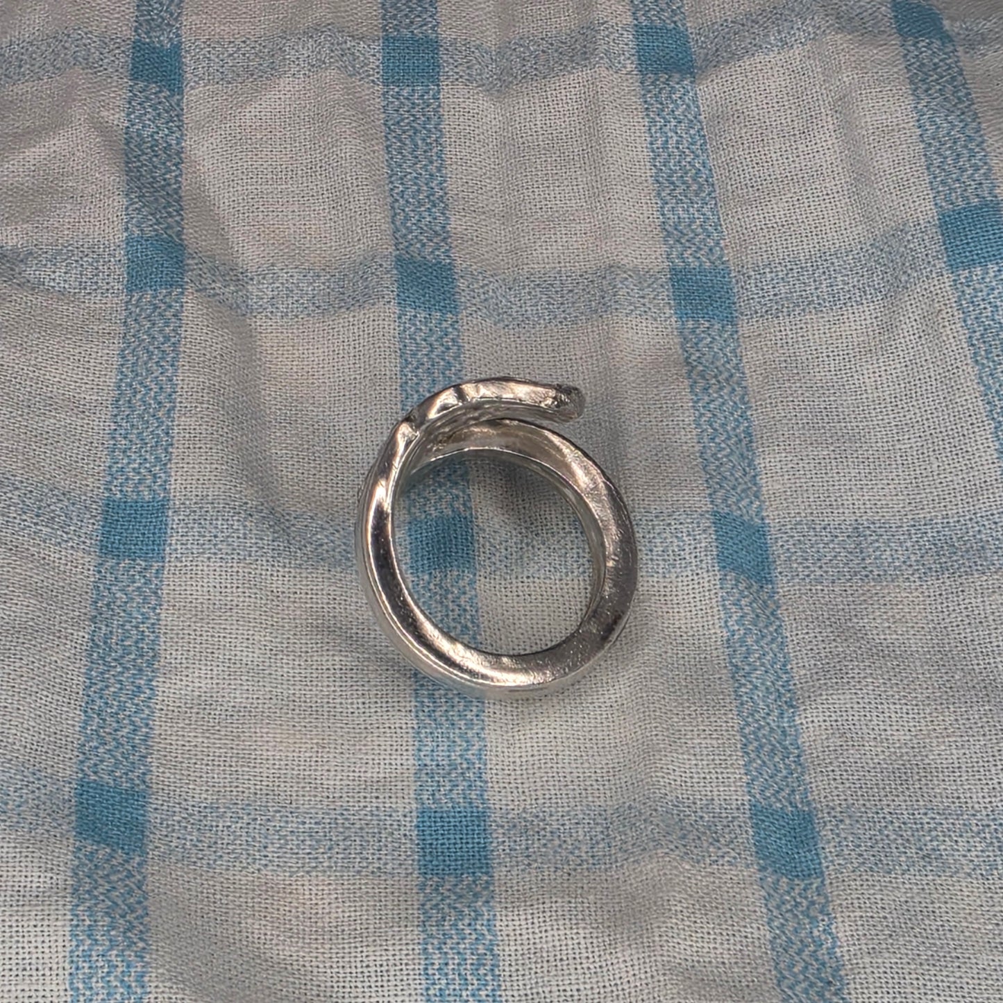 Silver Plate Spiral Spoon Ring - Size 6
