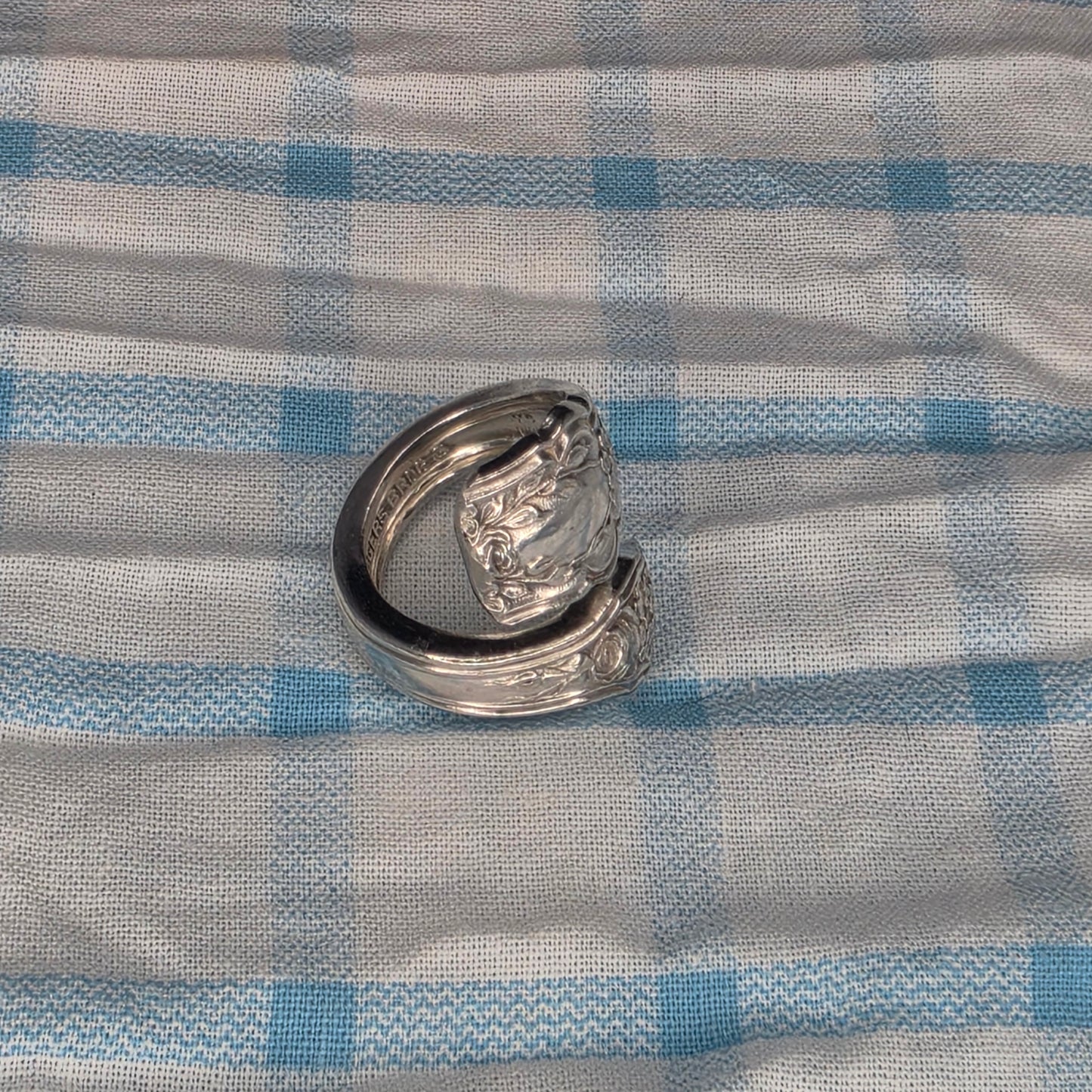 Silver Plate Spiral Spoon Ring - Size 5