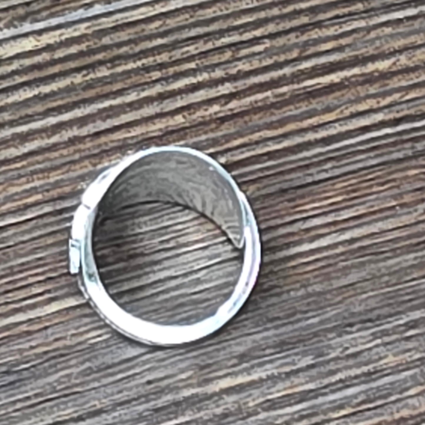 Salt Spoon Silver Plated Shield Ring - Size 8