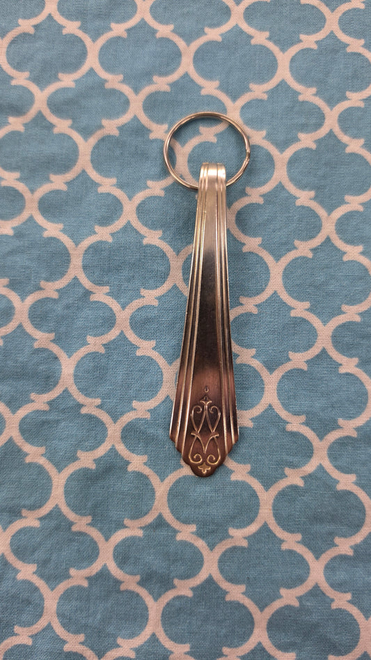 Drexel Pattern Silver Plated Keychain