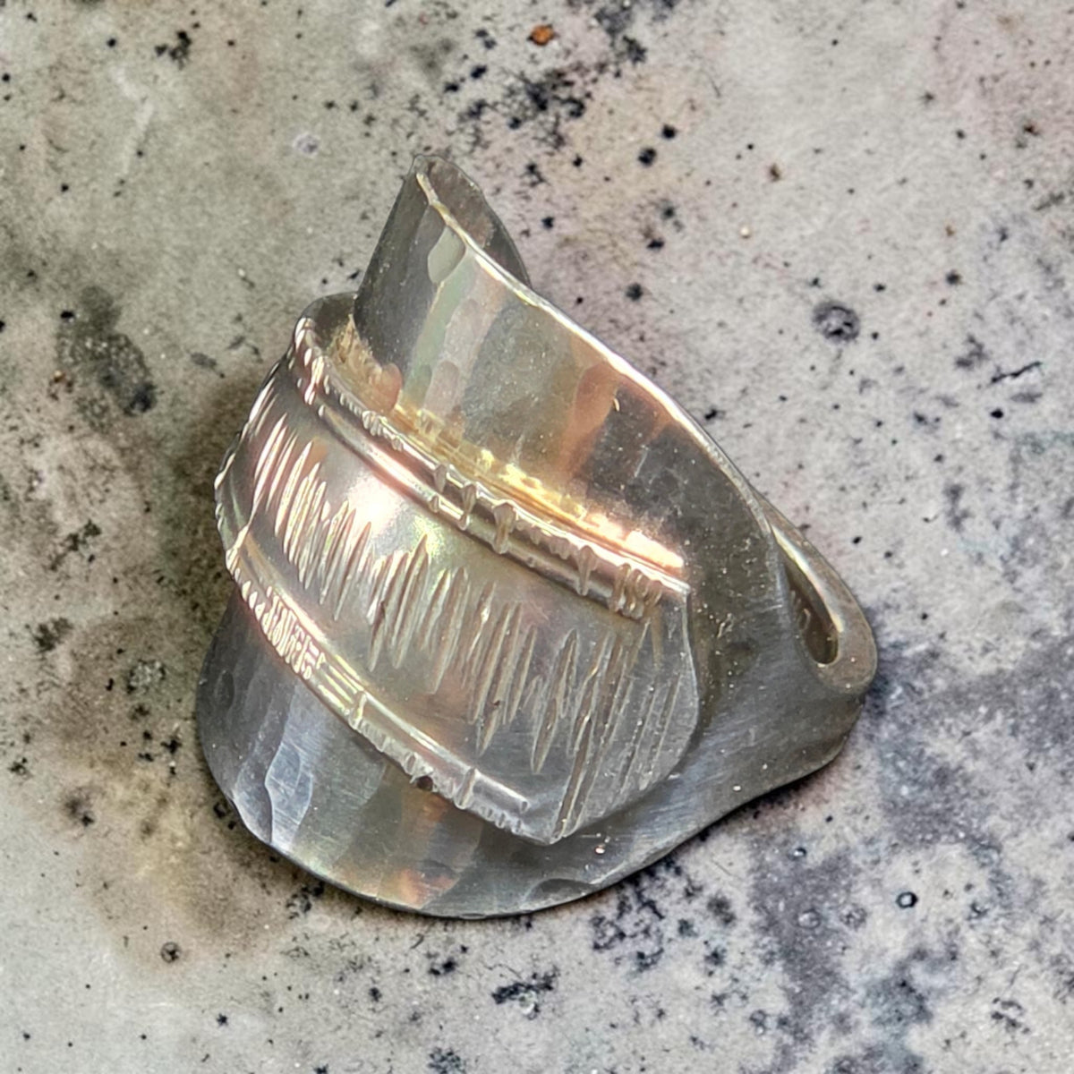 Oneida Demitasse Silver Plate Saddle Ring - Size 11.5