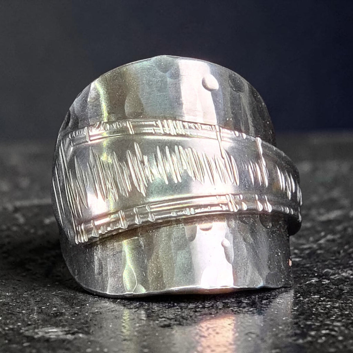 Oneida Demitasse Silver Plate Saddle Ring - Size 11.5