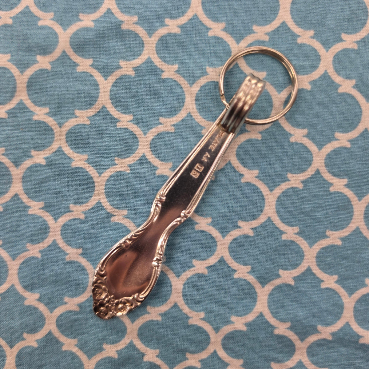 Lady Densmore Pattern Silver Plated Keychain