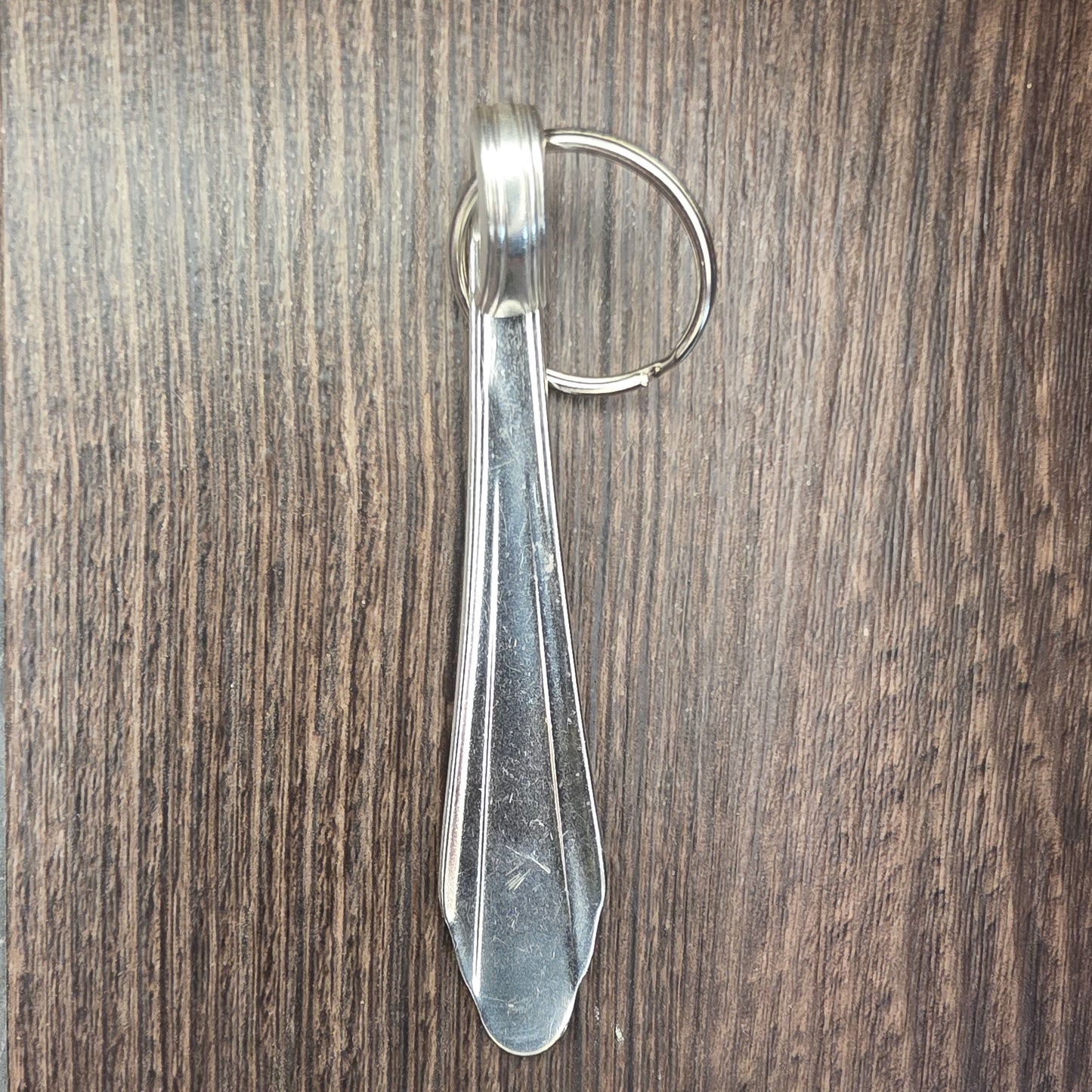 Roberta Pattern Silver Plated Keychain