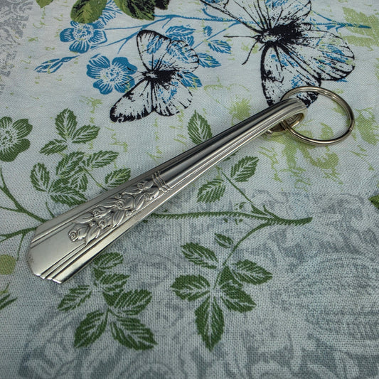 Rosalie (1938) Pattern Silver Plated Keychain