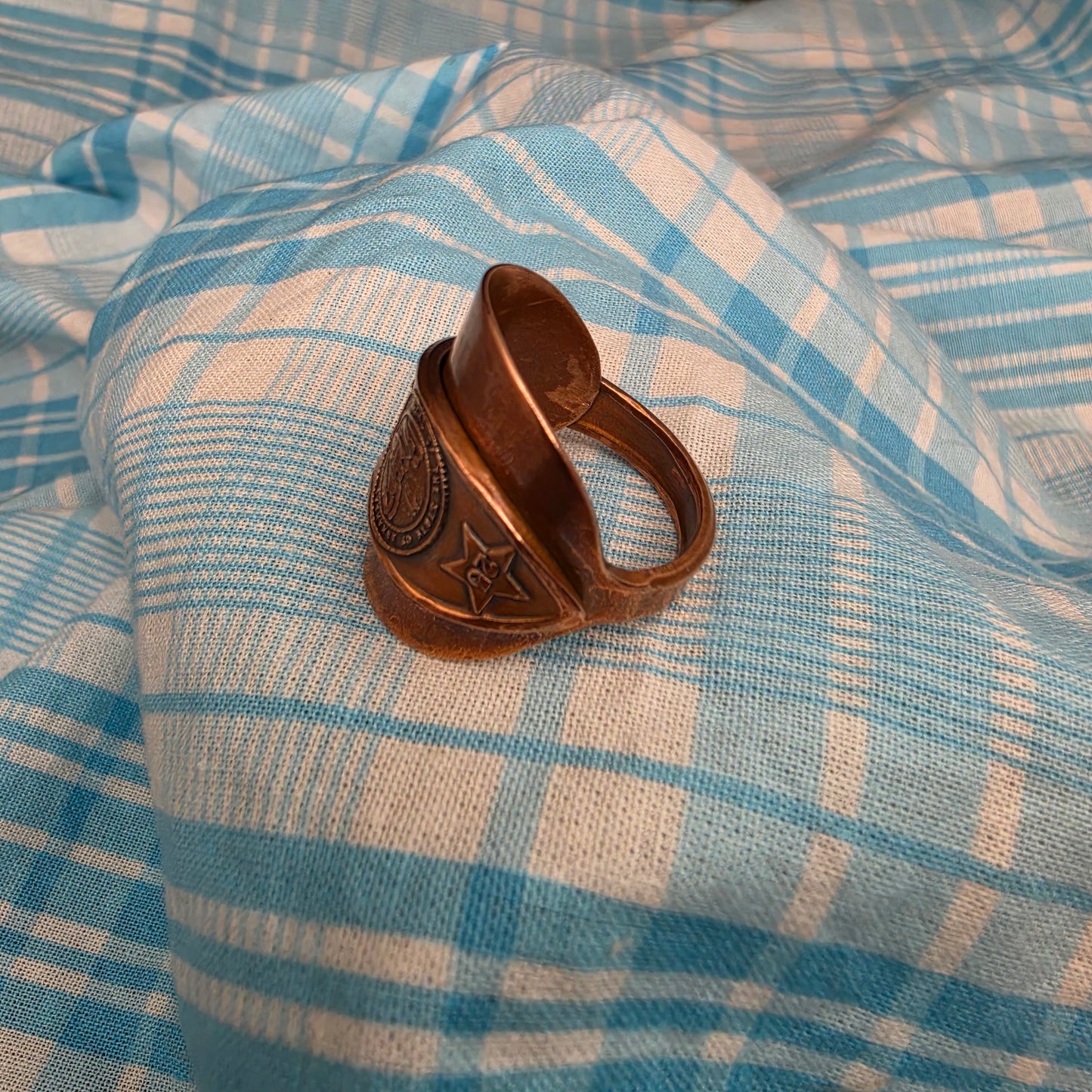 Arkansas Commemorative Solid Copper Shield Ring - Size 10.5