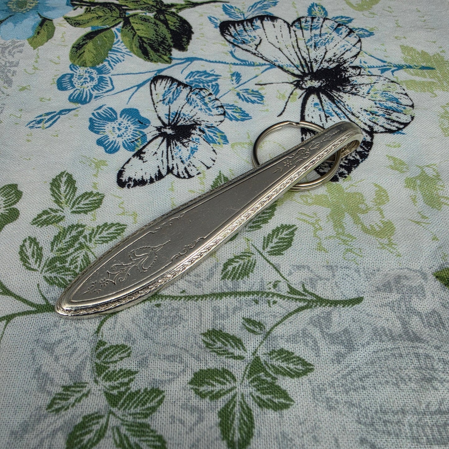 Argosy (1926) Pattern Silver Plated Keychain