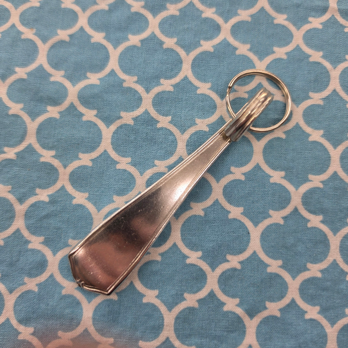 Louis XVI (1911) Pattern Silver Plated Keychain
