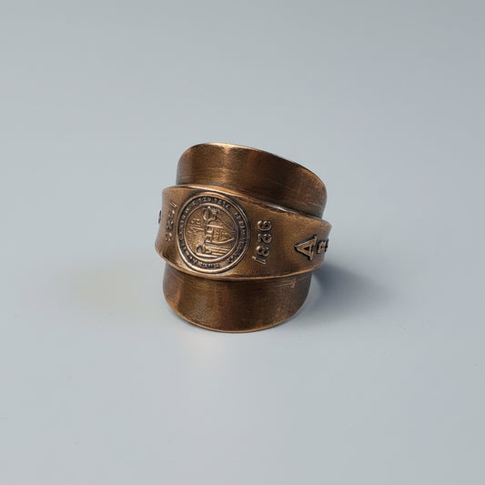Arkansas Commemorative Solid Copper Shield Ring - Size 10.5