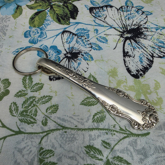 Holiday (1951) Pattern Silver Plated Keychain