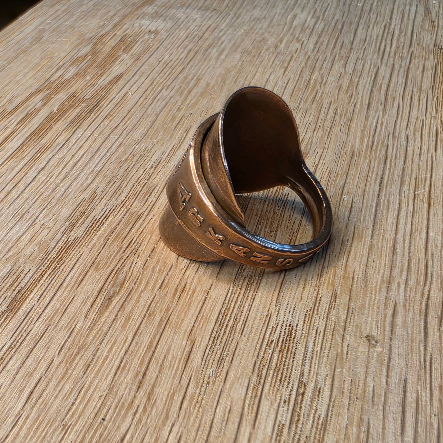 Arkansas Commemorative Solid Copper Shield Ring - Size 10.5