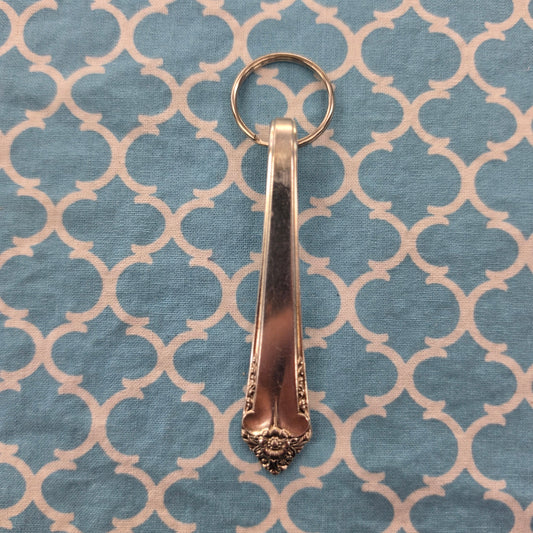 Starlight Pattern Silver Plated Keychain