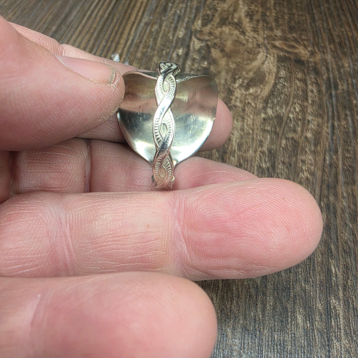 Moon Landing Commemorative Silver Plate Shield Ring - Size 14