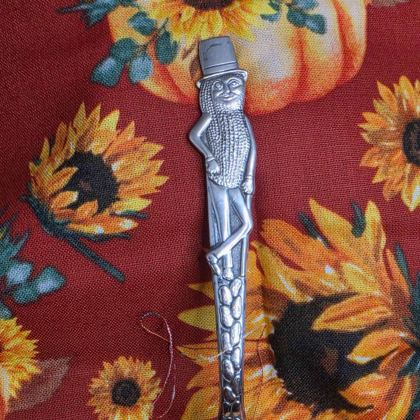 Mr. Peanut Silver Plate Spoon Ring