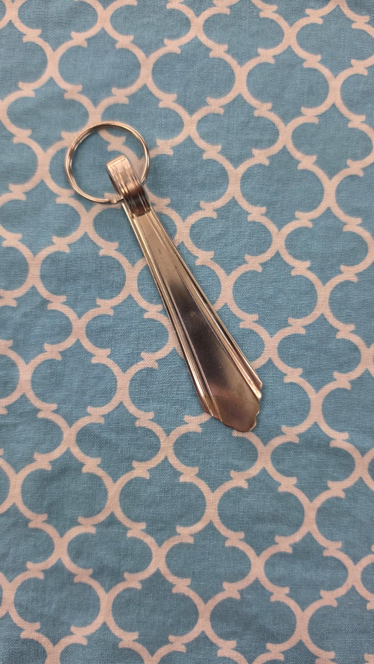 Drexel Pattern Silver Plated Keychain