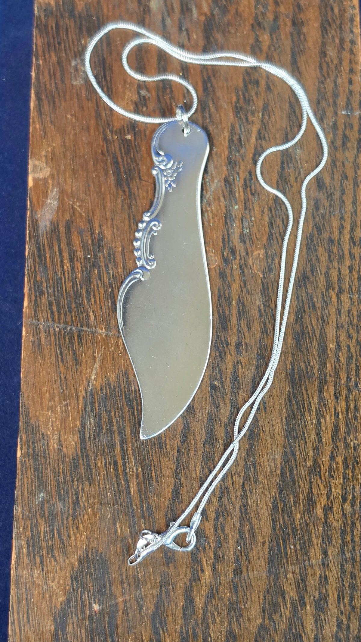 Vintage Twisted Butter Spreader Ring and Pendant Set