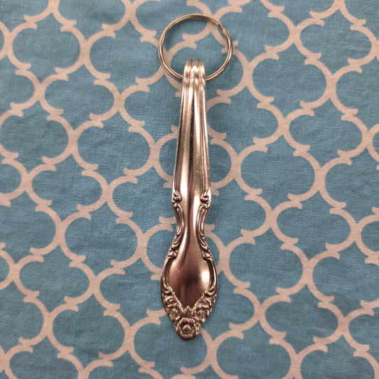 Lady Densmore Pattern Silver Plated Keychain