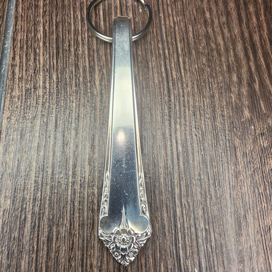 Star Light Pattern Silver Plated Keychain