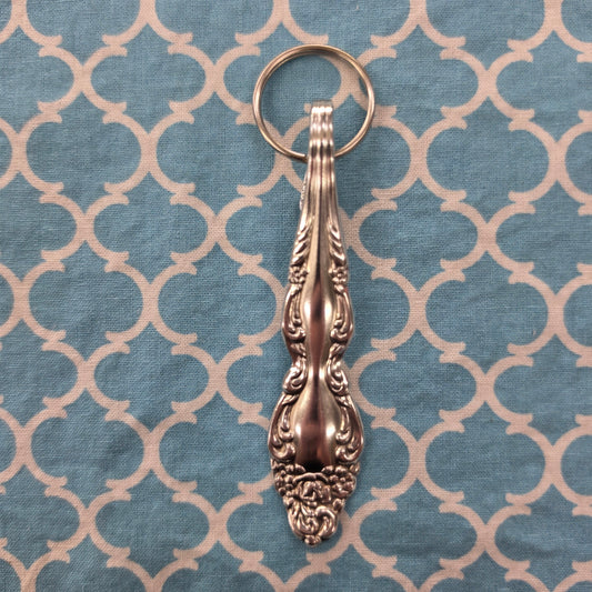 Baroque Rose (1967) Pattern Silver Plated Keychain